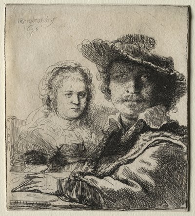 Rembrandt ve Karısı Saskia by Rembrandt van Rijn