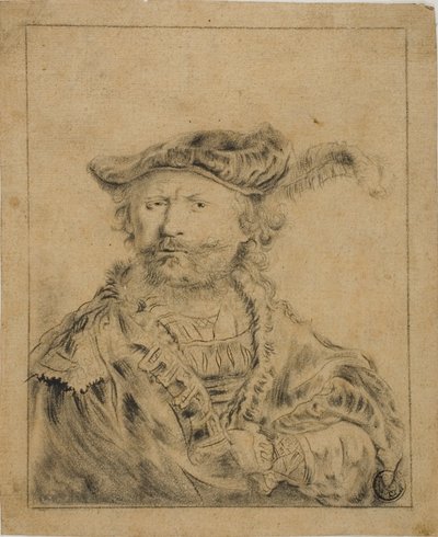 Tüylü Şapkalı Rembrandt by Rembrandt van Rijn