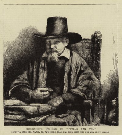Rembrandt'ın Petrus van Tol'un Gravürü by Rembrandt van Rijn