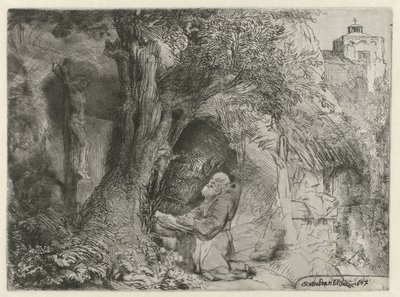 Aziz Francis Ağacın Altında Dua Ediyor Aziz Francis bir ağacın altında dua ediyor by Rembrandt van Rijn