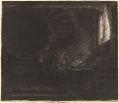 Karanlık Odada Aziz Jerome by Rembrandt van Rijn