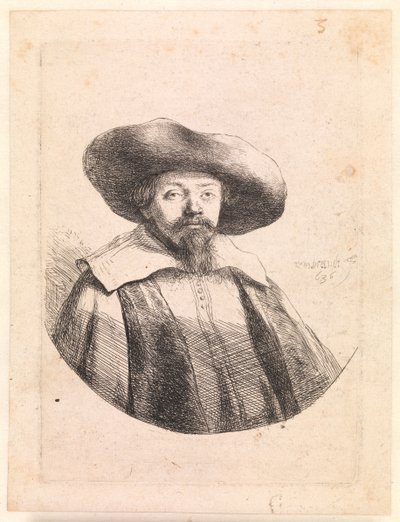 Samuel Manasseh Ben İsrail, Yahudi yazar by Rembrandt van Rijn