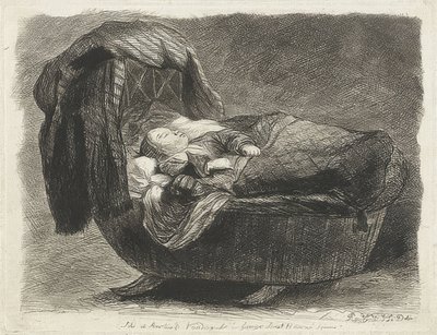 Beşikte uyuyan çocuk by Rembrandt van Rijn