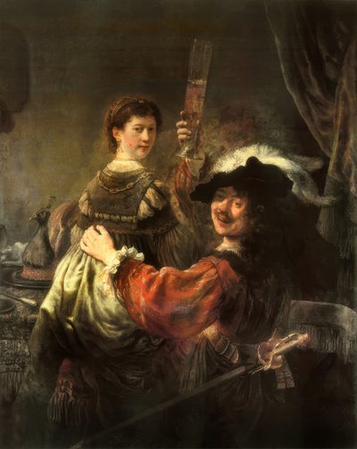 Müsrif oğlu olarak eşi Saskia ile otoportre by Rembrandt van Rijn