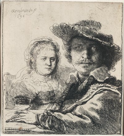 Saskia ile Otoportre by Rembrandt van Rijn