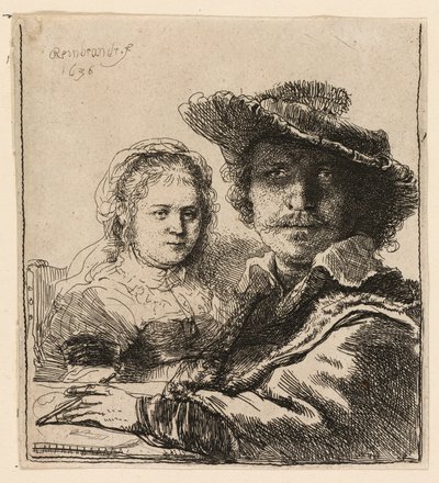 Saskia ile Otoportre by Rembrandt van Rijn
