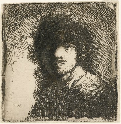 Çıplak başlı otoportre: büst, c.1629. by Rembrandt van Rijn