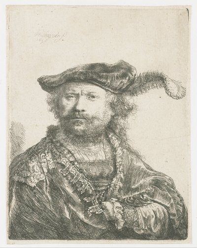 Tüylü Kadife Şapkalı Otoportre Tüylü kadife şapkalı otoportre by Rembrandt van Rijn