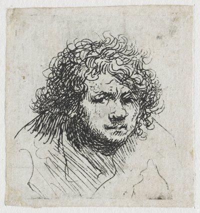 Öne eğilmiş otoportre: büstü by Rembrandt van Rijn