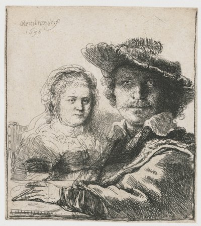 Saskia ile otoportre by Rembrandt van Rijn