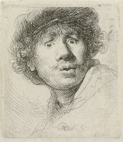 Bere ve iri gözlü otoportre, 1630 by Rembrandt van Rijn