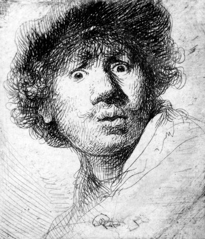 Otoportre, 1630 (gravür) by Rembrandt van Rijn