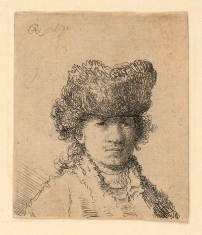 Kürk Şapkalı Otoportre: Göğüs by Rembrandt van Rijn
