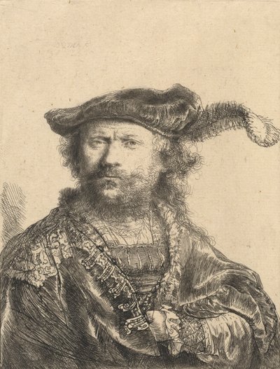 Tüylü Kadife Şapkalı Otoportre, 1638 by Rembrandt van Rijn