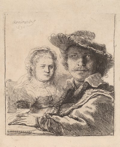 Saskia ile Otoportre, 1636 by Rembrandt van Rijn