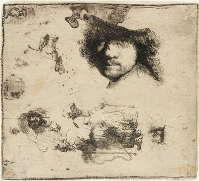 Çalışma sayfası, 1632. by Rembrandt van Rijn