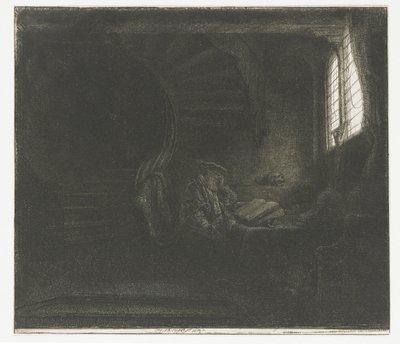 Karanlık bir odada St Jerome by Rembrandt van Rijn