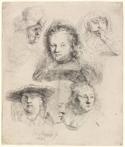 Saskia Başkanı ve Diğerlerinin Çalışmaları by Rembrandt van Rijn