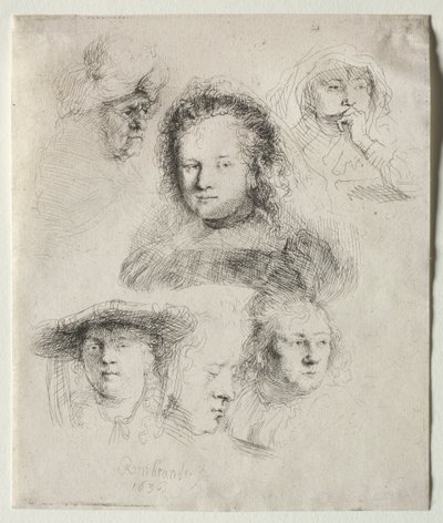 Saskia Başkanı ve Diğerlerinin Çalışmaları by Rembrandt van Rijn