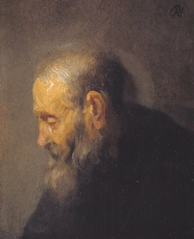 Profildeki Yaşlı Bir Adamın İncelenmesi by Rembrandt van Rijn