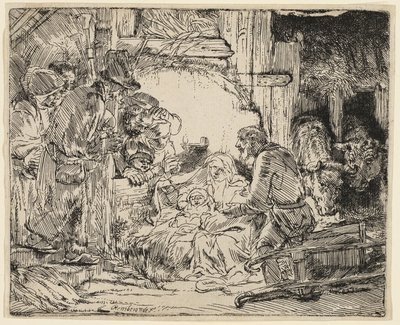 Çobanların Hayranlığı: Lamba ile by Rembrandt van Rijn