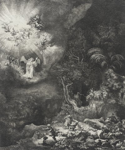 Çobanlara Görünen Melek, 1634 by Rembrandt van Rijn