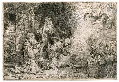 The Angel Departing from the Family of Tobias, 1641  by Rembrandt van Rijn
