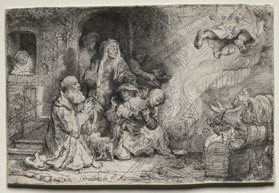 Tobit Ailesinden Ayrılan Melek by Rembrandt van Rijn