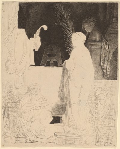 Modelden Çizim Yapan Sanatçı by Rembrandt van Rijn