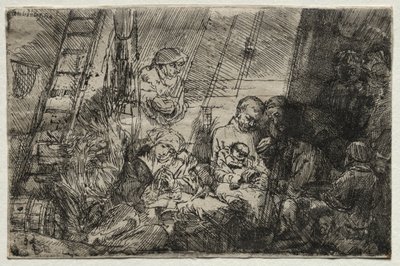 Ahırda Sünnet, 1654. by Rembrandt van Rijn