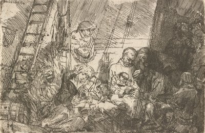 Ahırda Sünnet, 1654. by Rembrandt van Rijn