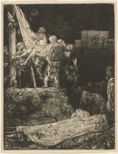 Torchlight ile Haçtan İniş by Rembrandt van Rijn