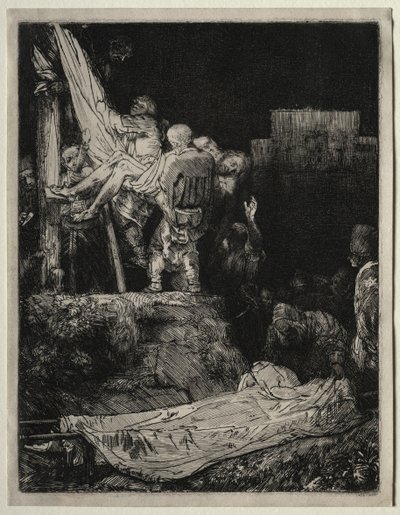 Torchlight tarafından Haçtan İniş, 1654. by Rembrandt van Rijn