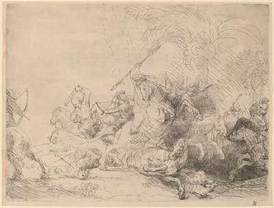 Büyük Aslan Avı by Rembrandt van Rijn