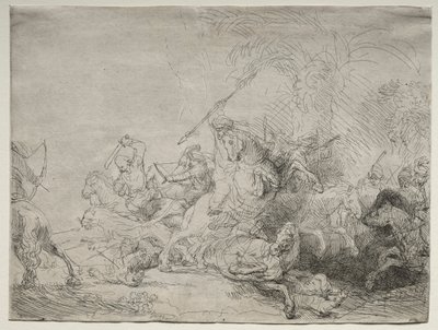 Büyük Aslan Avı by Rembrandt van Rijn