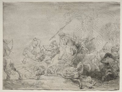 Büyük Aslan Avı, 1641. by Rembrandt van Rijn