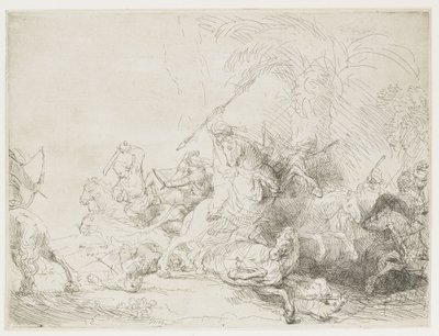 Büyük Aslan Avı, 1641 by Rembrandt van Rijn