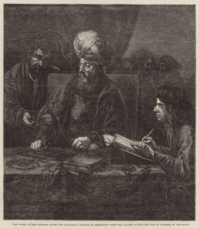Bağın Sahibi, İşçilerine Ödeyecek by Rembrandt van Rijn