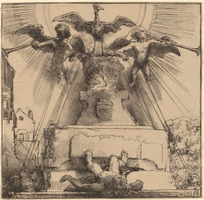 Phoenix veya Devrilmiş Heykel by Rembrandt van Rijn