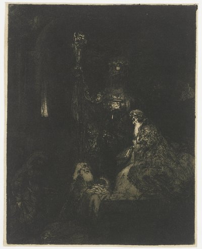 Tapınakta Sunum Tapınakta karanlık bir şekilde sunum by Rembrandt van Rijn