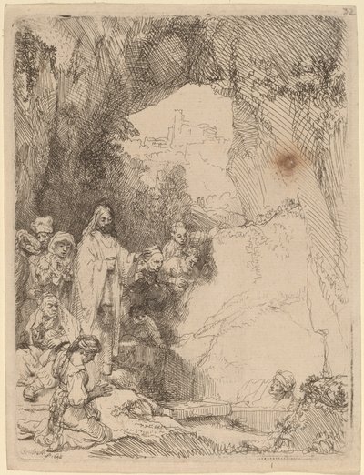 Lazarus'un Yükselişi: Küçük Tabak by Rembrandt van Rijn
