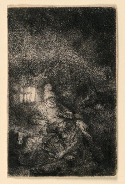 Mısır Uçuşunda Kalanlar: Bir Gece Parçası by Rembrandt van Rijn