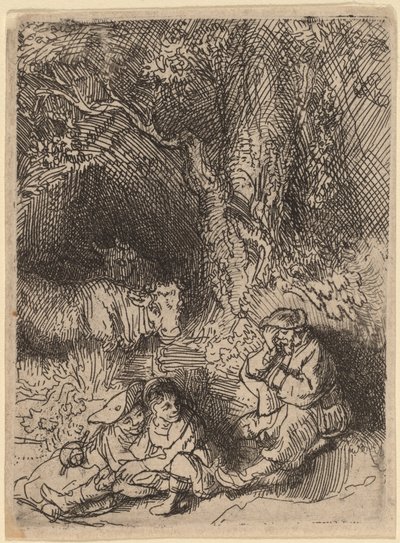 Uyuyan Çoban by Rembrandt van Rijn