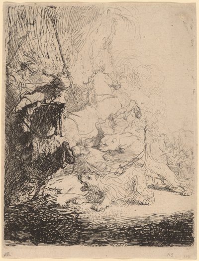 Küçük Aslan Avı (İki Aslanlı) by Rembrandt van Rijn