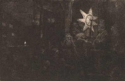 Kralların Yıldızı: Bir Gece Parçası, c. 1651. by Rembrandt van Rijn