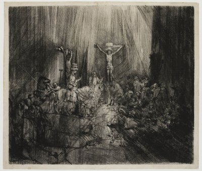 İsa'nın İki Hırsız Arasında Çarmıha Gerildiği Üç Haç: 'Üç Haç' by Rembrandt van Rijn