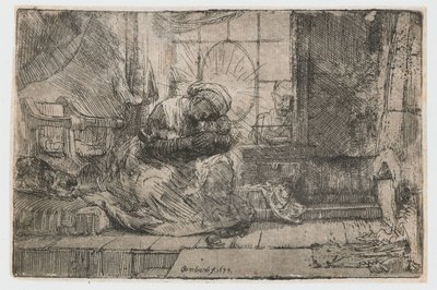 Bakire ve Çocuk Kedi ve Yılan ile Bakire ve Çocuk kedi ve yılan ile by Rembrandt van Rijn