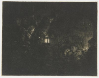 Çobanların hayranlığı: bir gece parçası by Rembrandt van Rijn