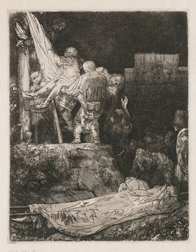 Meşale ışığında haçtan iniş by Rembrandt van Rijn