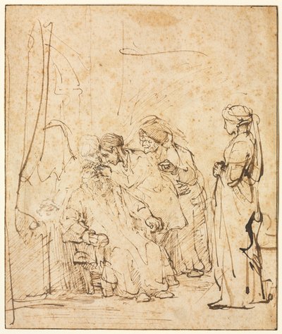 Tobias Babalarının Körlüğünü İyileştiriyor, c. 1640-45. by Rembrandt van Rijn